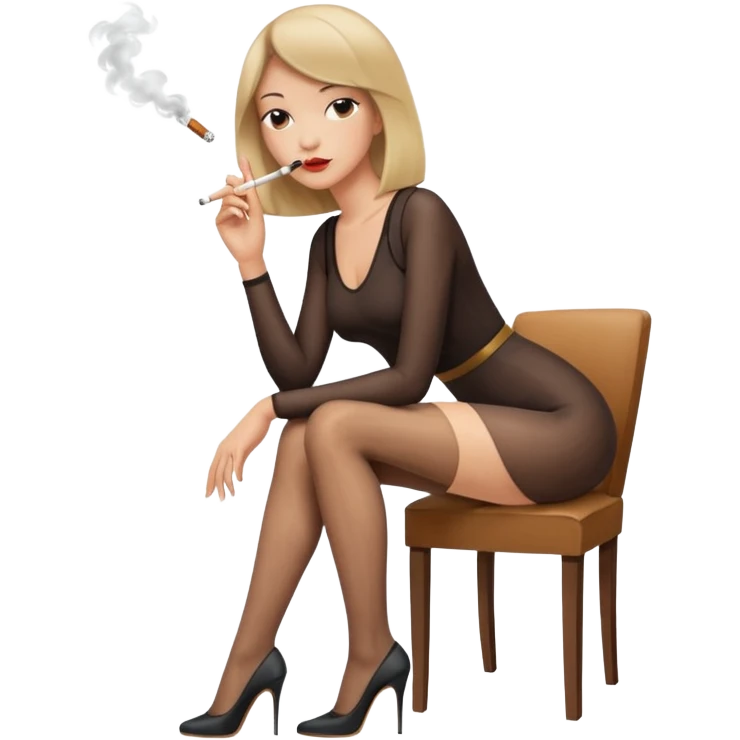 Pantyhosed smoking emoji