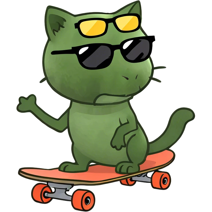 Cat on skateboard  emoji