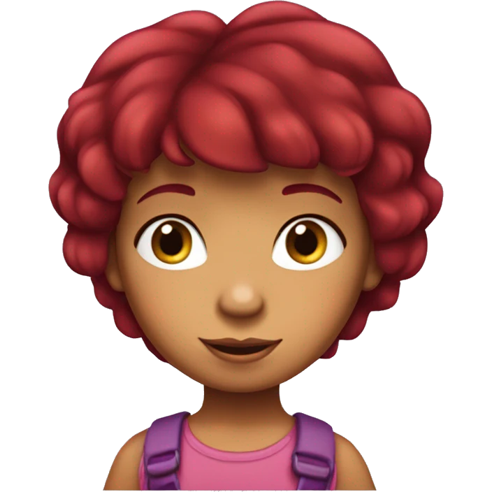 dora the explorer deep red colour hair emoji