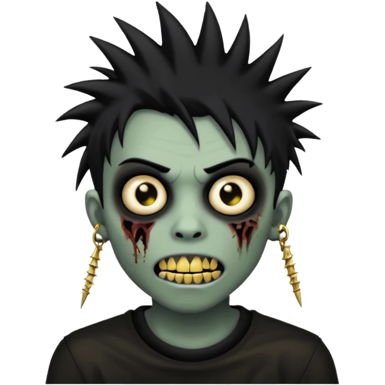 zombie emo black boy emoji with spiky hair and gold grillz emoji