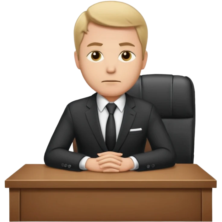 Business man sitting at a desk emoji