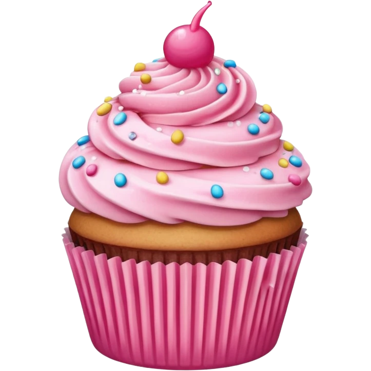 Cupcake with pink icing emoji