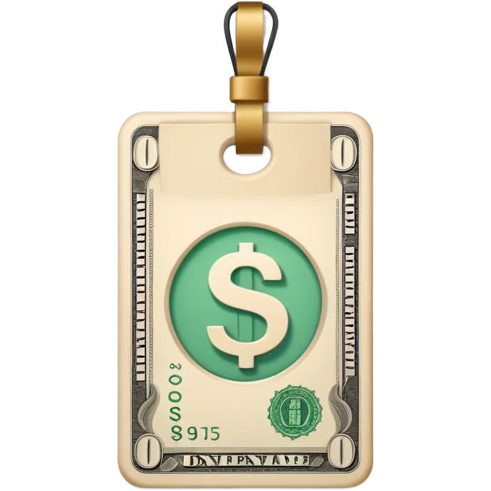 price tag with money symbol emoji