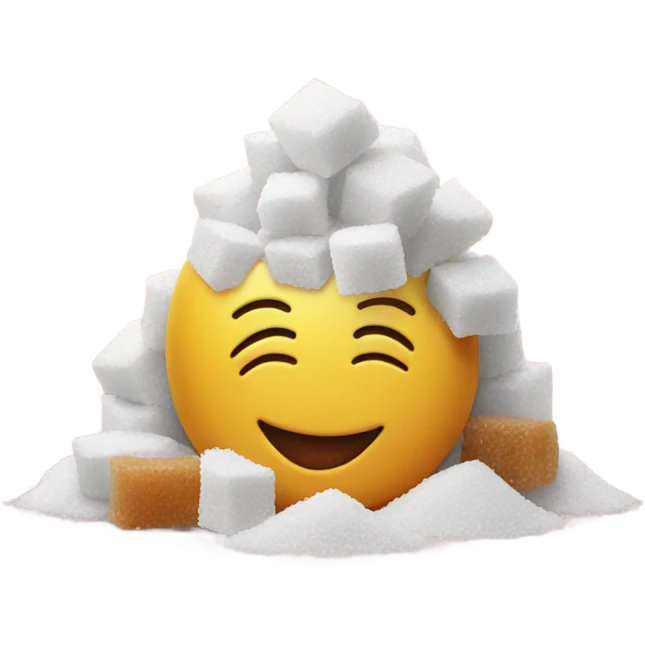 happy emoji with a pile of sugar emoji
