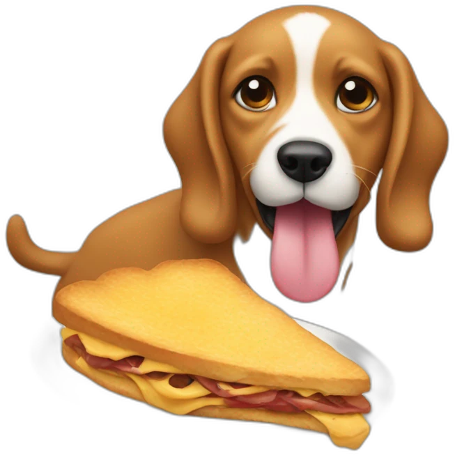 Dog eating a pastrt emoji