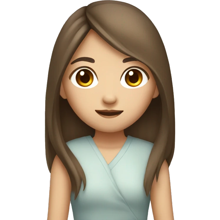 wasian girl with long brown hair emoji