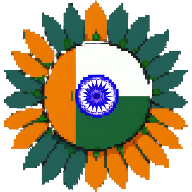 Indian flag with saffron, white, and green horizontal stripes and blue Ashoka Chakra wheel in the center emoji