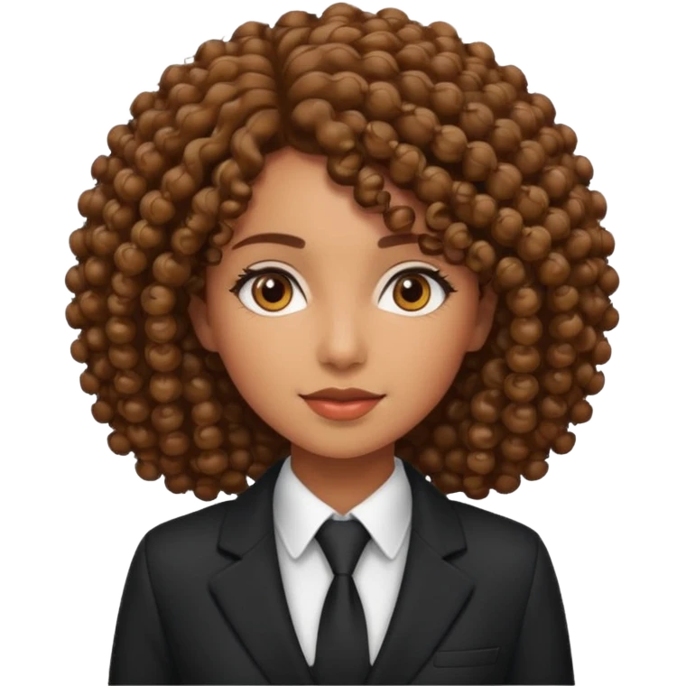 curly-haired woman in a suit emoji