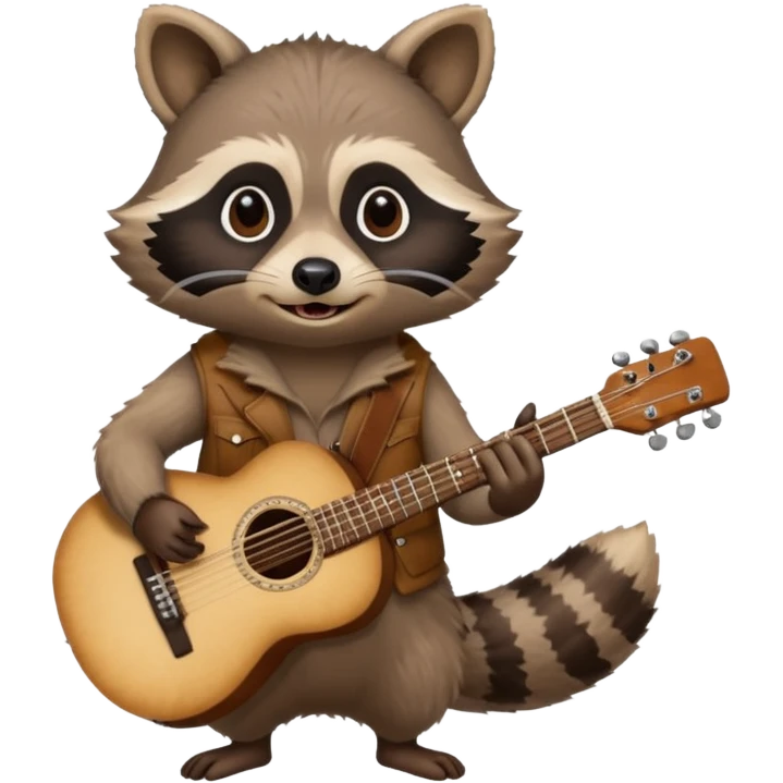 crazy Raccon with guitar emoji