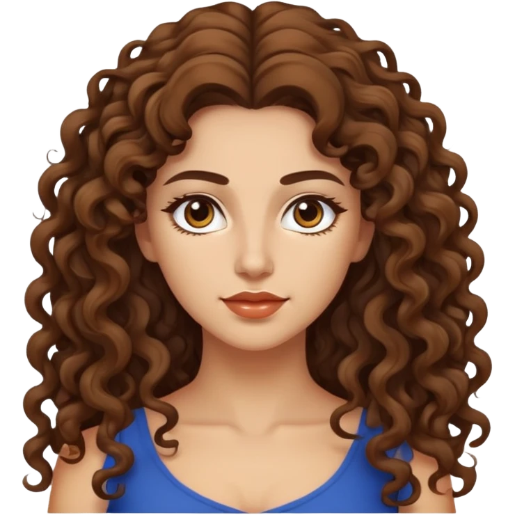 attractive Greek woman with long curly hair and light skin emoji