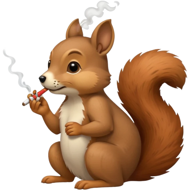 Dog smoking a squirrel smoking a blunt emoji