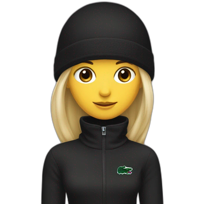Lacoste black balaclava girl emoji