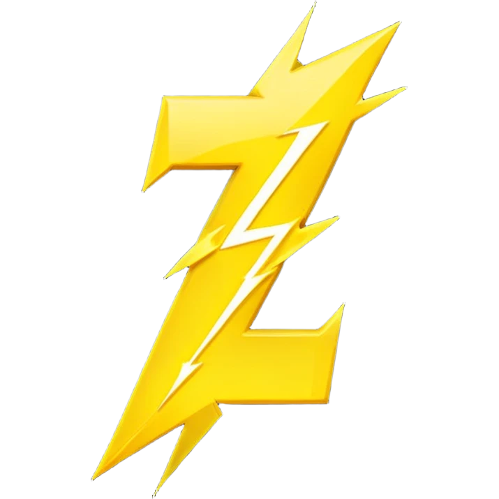 A lighting bolt with the letter z emoji
