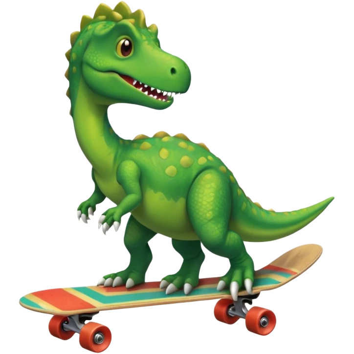 Dinosaur on a skateboard emoji