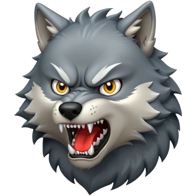 Wolf angry, full body emoji