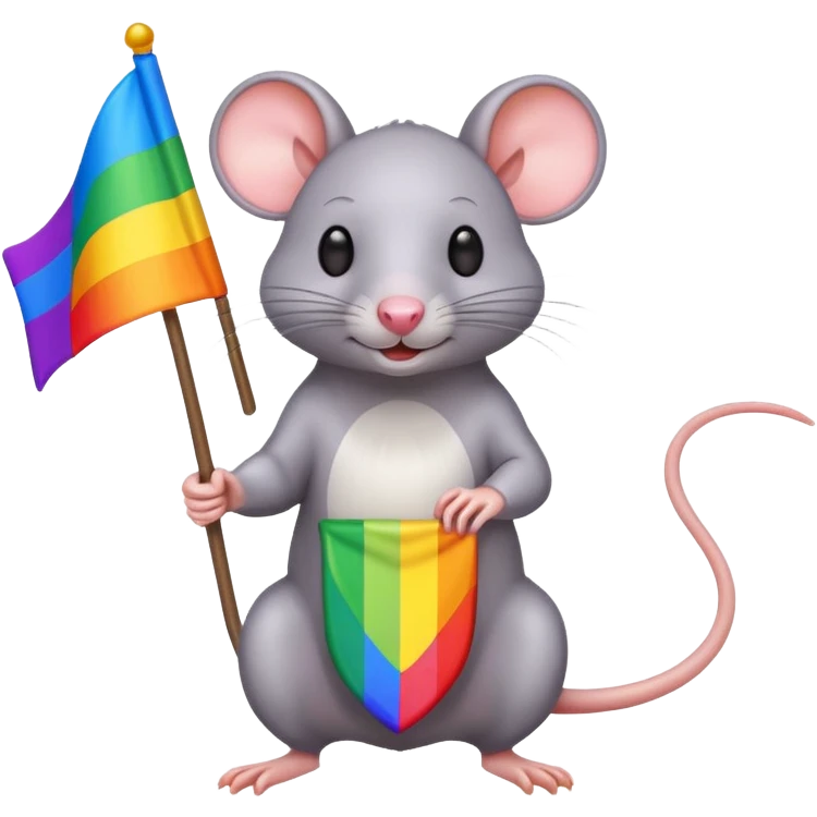 Rat with gay flag emoji