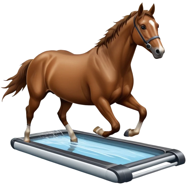 horse running in a water treadmill emoji