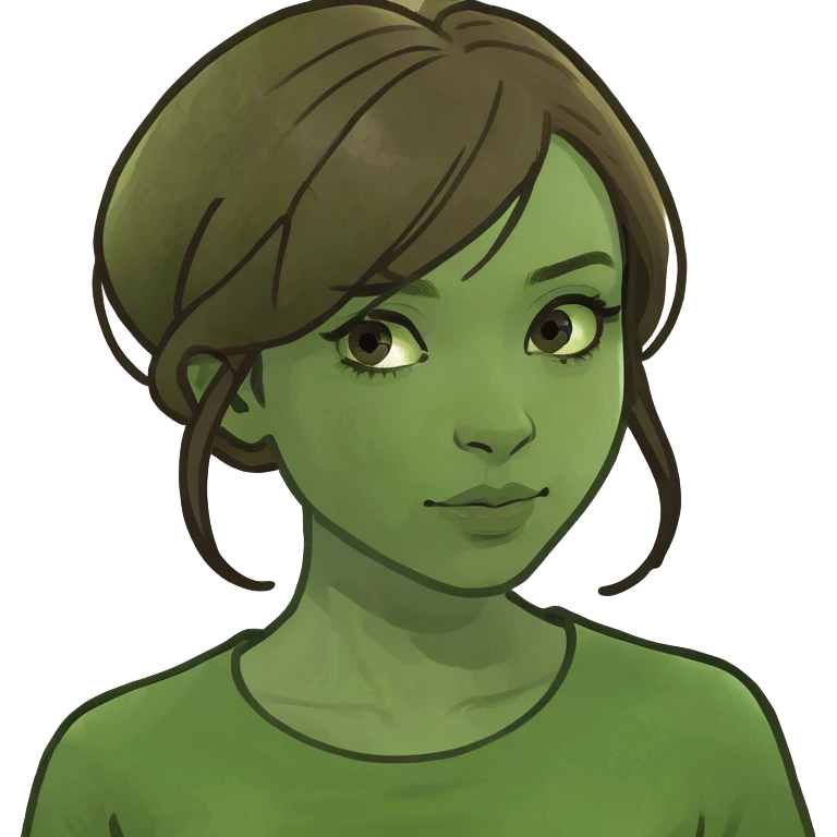 Ein Mädchen mit braunen Haaren und braunen Augen und schminke  emoji