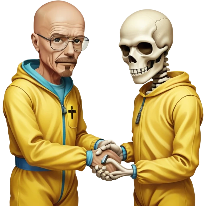 Скелет жмëт руку уолтеру уайту emoji