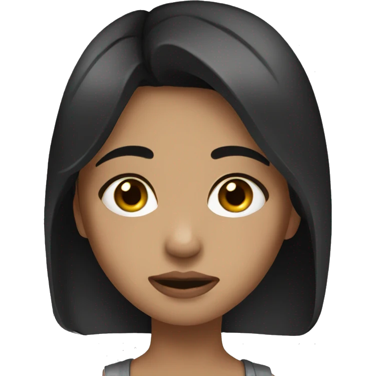 Tears in eyes girl dark hair emoji