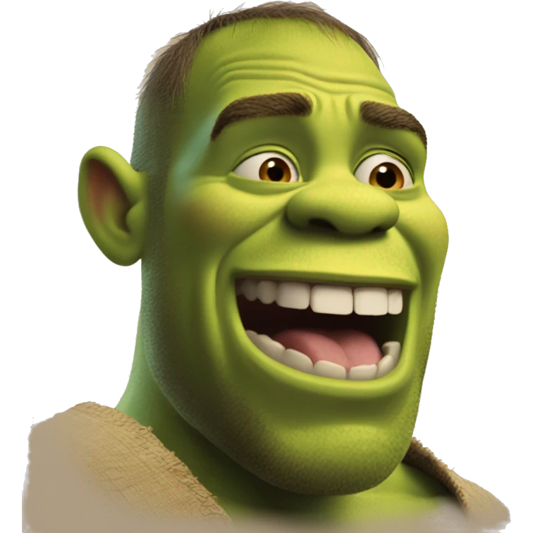 Giga Chad shrek gesturing that he is mewing emoji