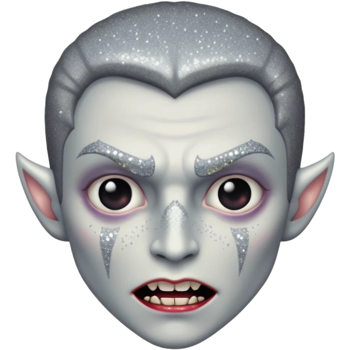 glitter gray dent vampire  emoji