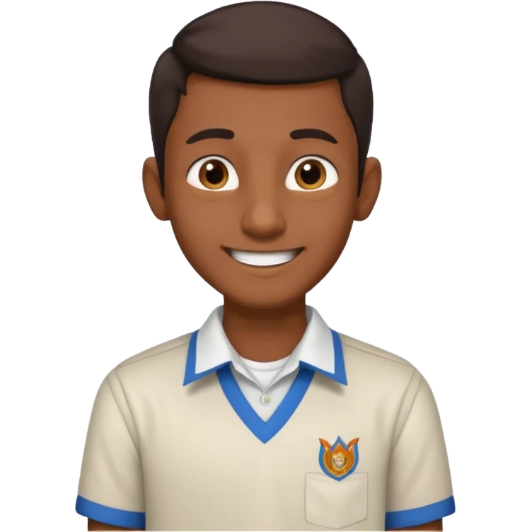 a skinny guy thats Indian and a tall aswell and has a school shirt on and a bit more dark skin emoji