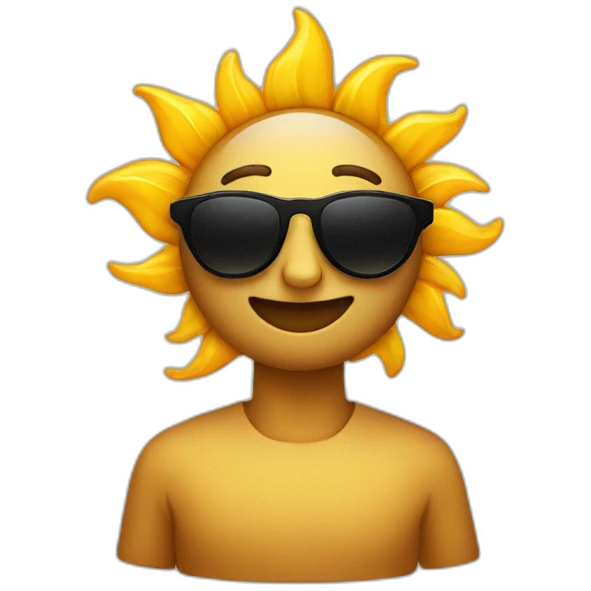 Sun wearing sunglasses emoji