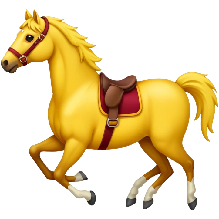 Bronco horse yellow and maroon  emoji
