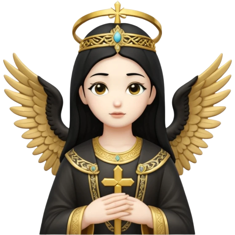 Orthodox Statue of Seraphim black hair emoji