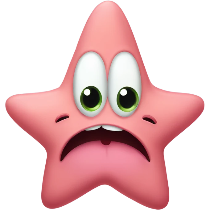 Patrick star with big lips and long lashes emoji