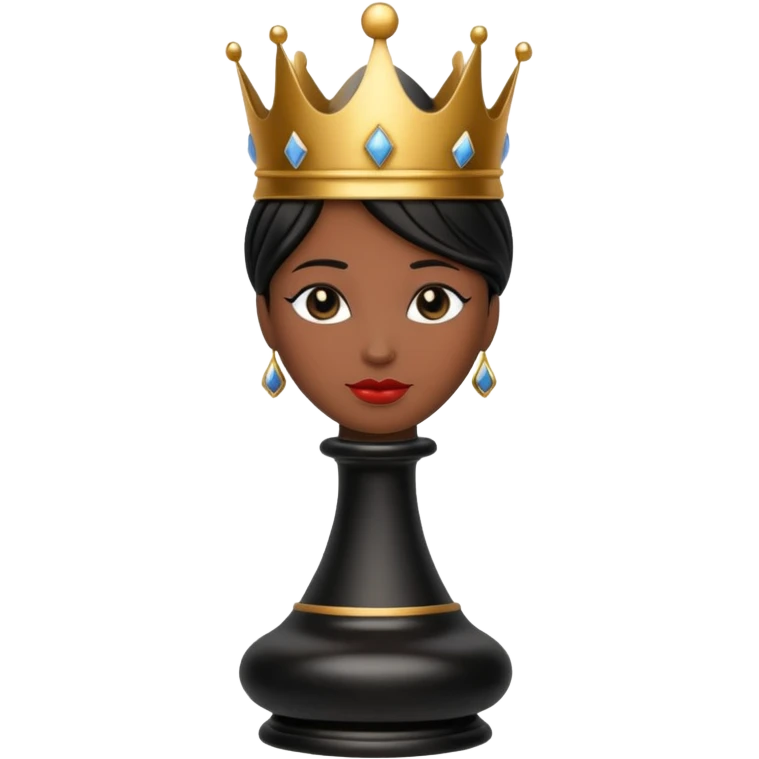 black queen chess piece, regal, detailed crown emoji