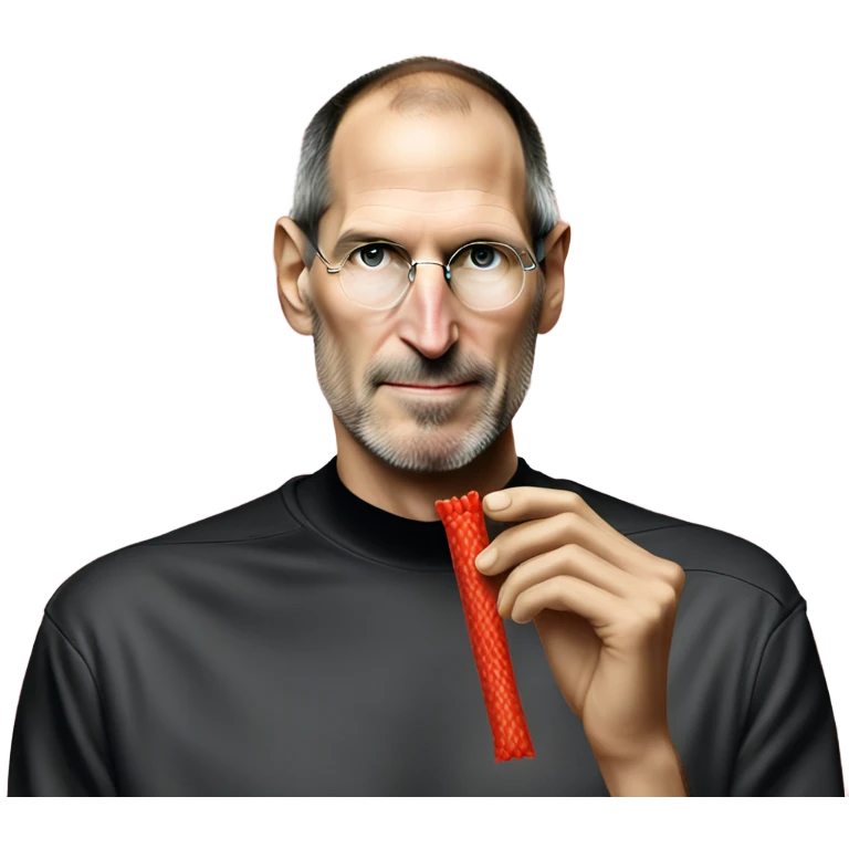 Steve Jobs eating a twizzler emoji