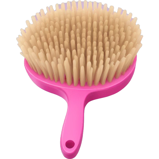 Pink and beige hair brush emoji