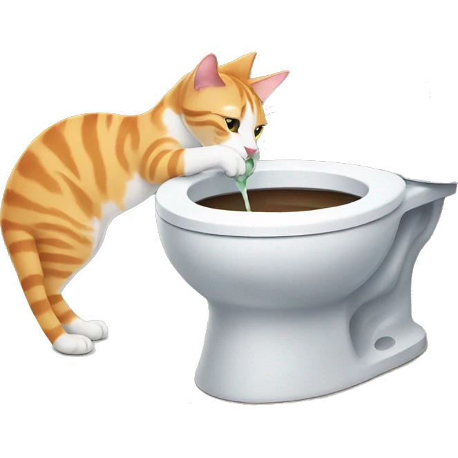 Cat drinking from toilet  emoji