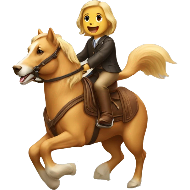 Golden retriever riding a horse emoji