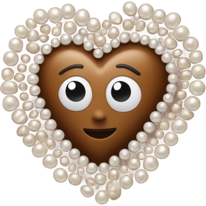 brown heart and pearls emoji