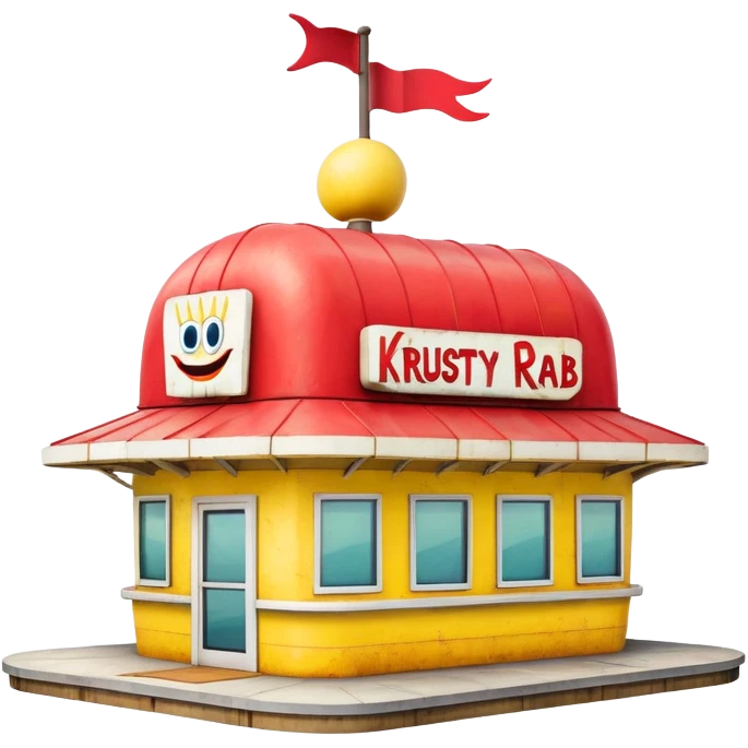 Krusty Krab restaurant from SpongeBob, anchor-shaped fast food building emoji
