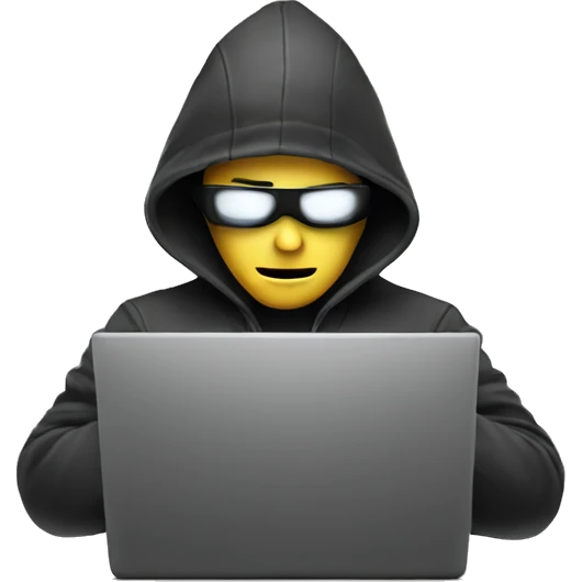 Hacker hacking a laptop emoji