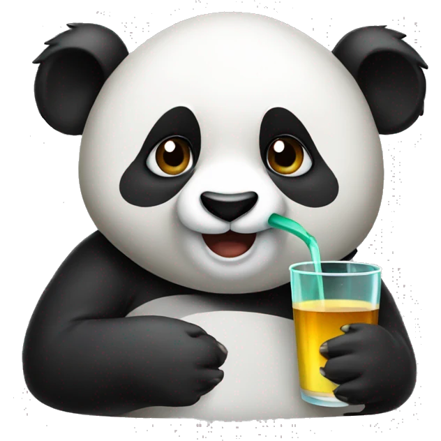 Panda drinking emoji