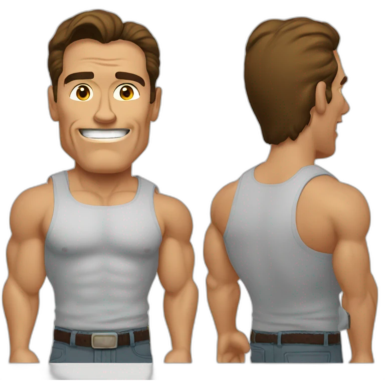 arnold schwarzenegger cartoon wearing henley emoji