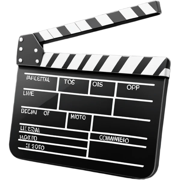 absolute minimal film clapperboard, just basic rectangular shape with one diagonal line, no details, clean silhouette only emoji