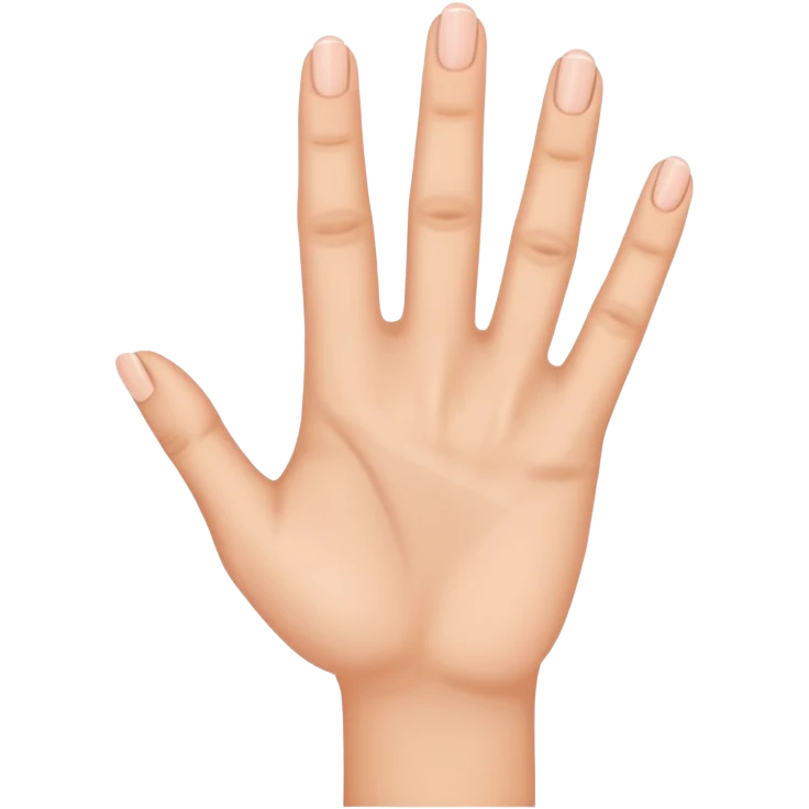 hand from the top with five fingers, make women hand emoji
