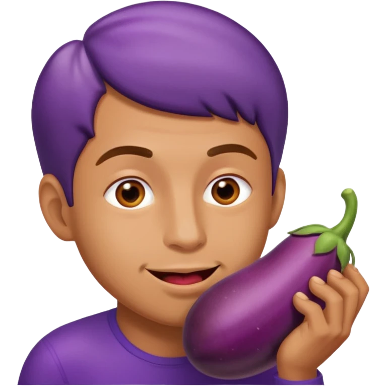 Man sucking  eggplant emoji