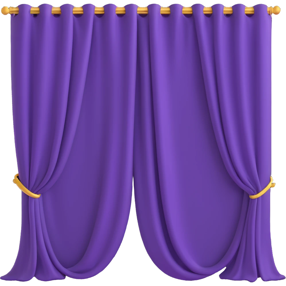 A purple curtain hanging down, made of soft fabric, slightly wrinkled or flowing emoji