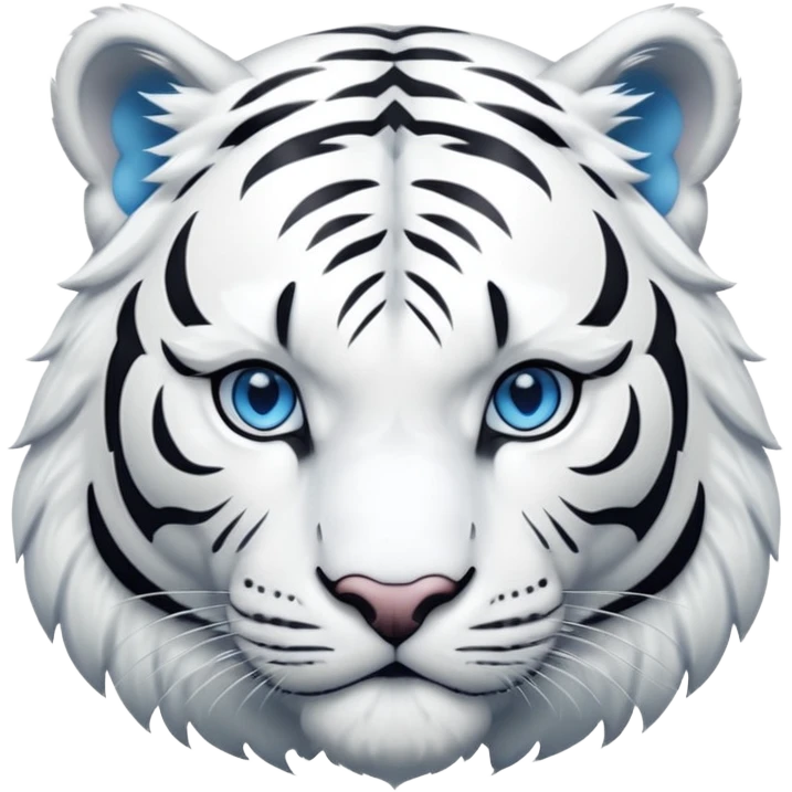 White tiger blue eyes emoji