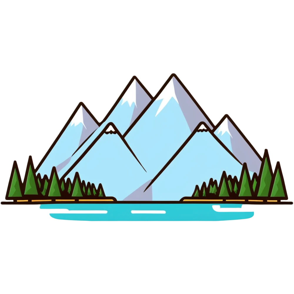 cool graphic t-shirt design with mountain landscape emoji