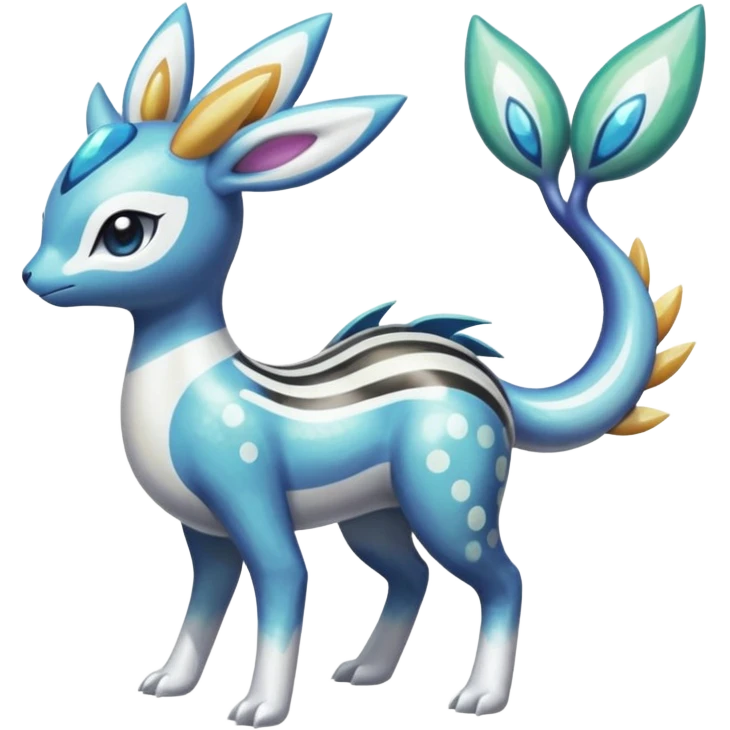 Shiny Spotted Striped Colorful-Fruity-Splash-marked Meloetta-Kyurem-Dialga-Suicune-Pteromon-hybrid emoji