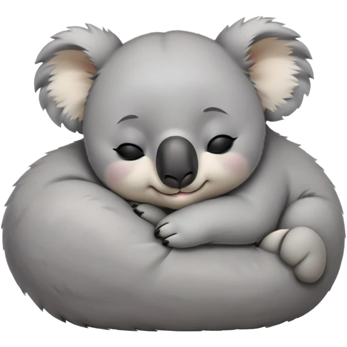 meme-worthy-cute-sleeping-koala-portrait-emoji,-head-resting-peacefully-with-a-contented-smile,-showcasing-a-cuddly-build-and-a-luxuriously-soft-grey-fur,-eyes-closed-in-a-serene,-restful-snooze,-simplified-yet-hilariously-adorable-features,-sleeping cute emoji
