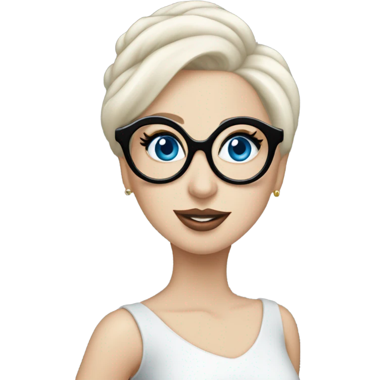Elegant lady-gaga-dancing-blue eyes- wearing glasses: emoji